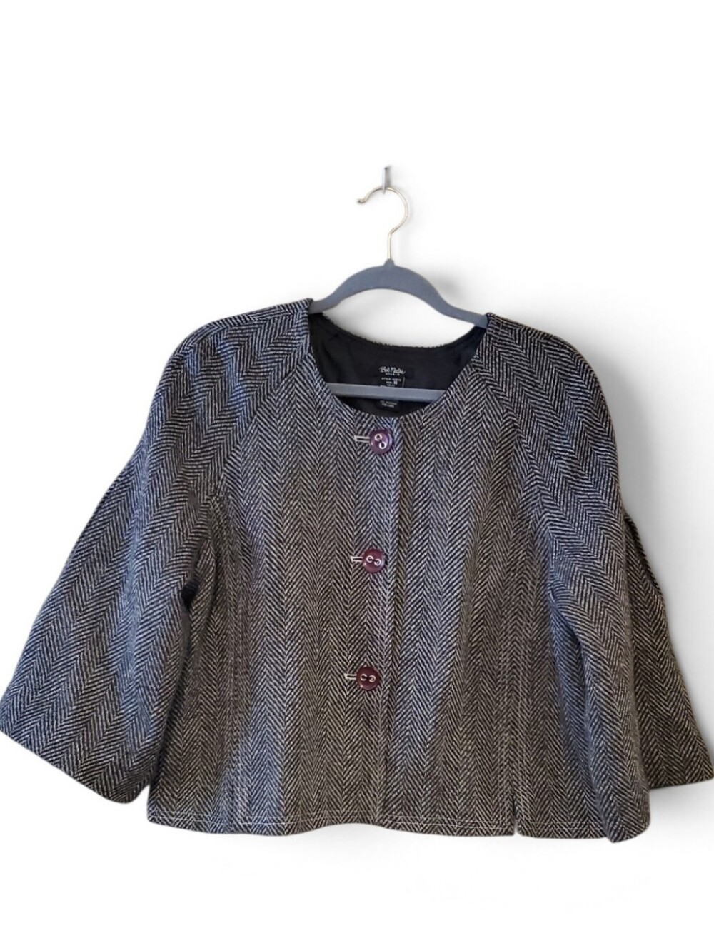 Bob Mackie Herringbone Blazer Coat Size 16